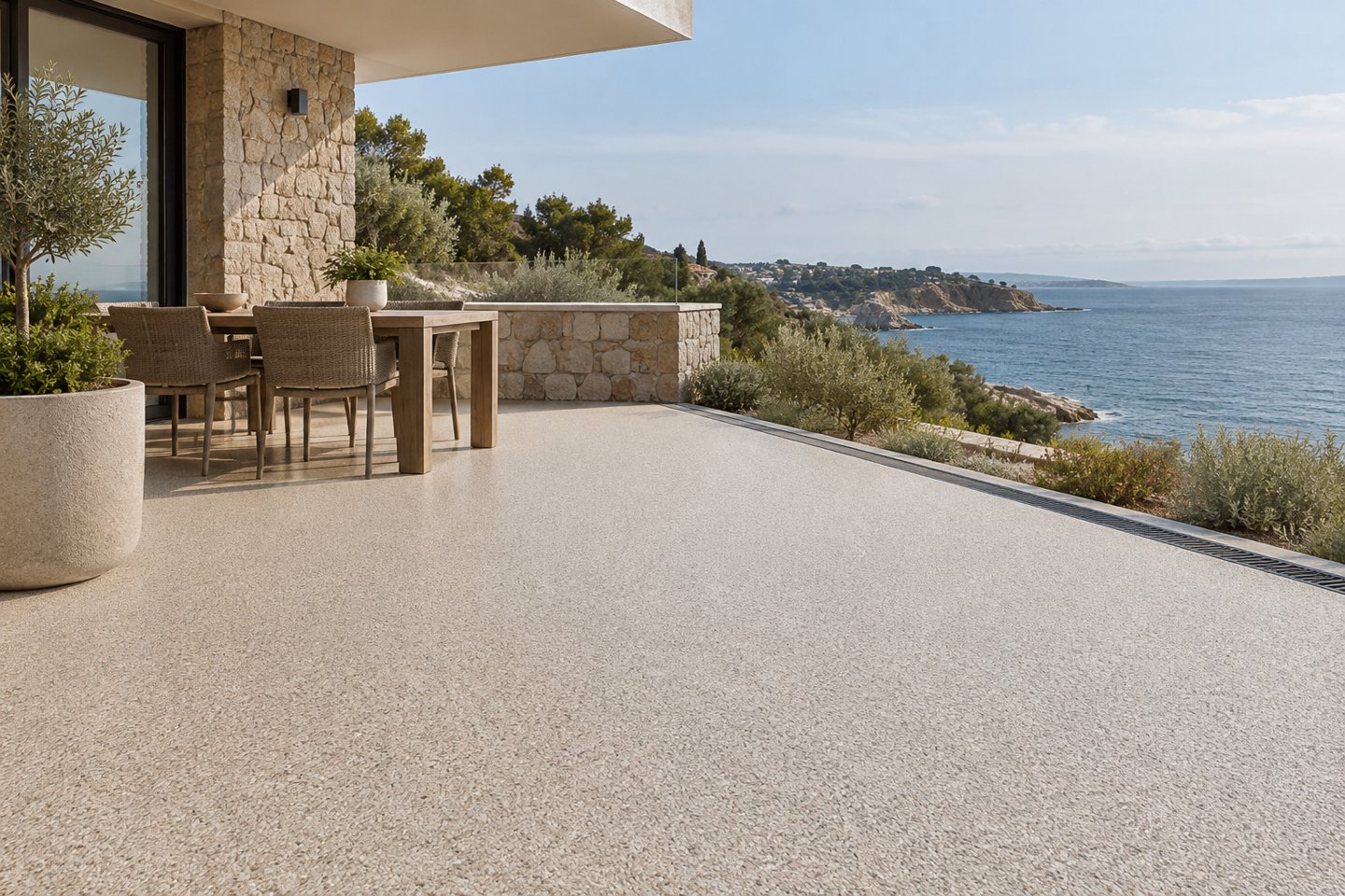 Terraza con acabado de resina